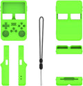 Funda protectora de silicona para ANBERNIC R36S, funda de silicona con cordón negro, cubierta protectora, accesorios para consola de juegos portátil (verde)