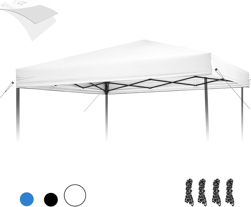 Cubierta Superior de Repuesto para Toldo 10×10, Impermeable, Blanco Plateado
