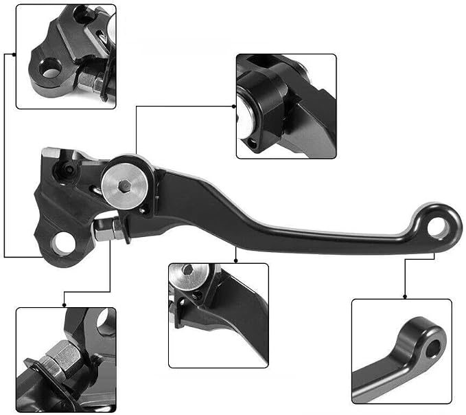 JFG Racing Palancas Plegables de Embrague y Freno para Dirt Bike Kawasaki KX – Color Negro