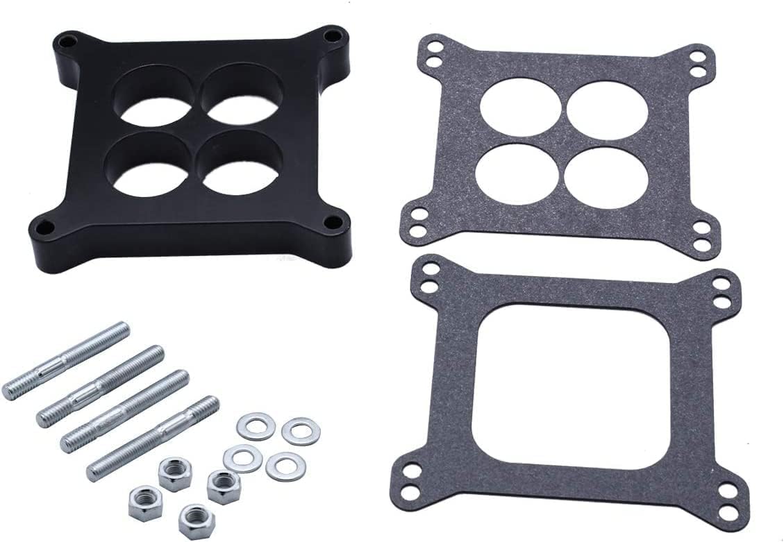 contiene 2 piezas y un paquete con tornillos Espaciador de Carburador SHLPDFM Fenólico 1/2 Pulgada | Compatible con Holley 4150/4160 y AFB | Chevy 4BBL SBC BBC | Juego de 1