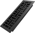 Howeall 4x12 Inches Heavy Duty Walkable Floor Register Easy Adjust Air Supply Lever Floor Vents - Seattle Design - Vent Cover for Home Floor - Matte Black