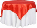 Balsa Circle 6 Manteles de Tela de Satén Cuadrados Rojos | Manteles de Mesa para Fiestas, Bodas, Recepciones y Eventos