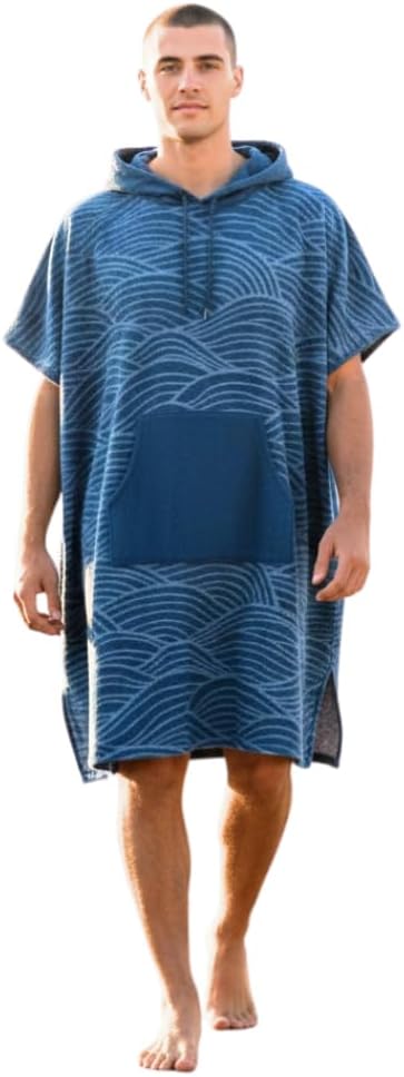 Malo'o Nalu - Poncho cambiante – Poncho con capucha para surf y natación, para adultos y niños, secado rápido, ultra suave, hecho de materiales reciclados, playa, piscina, camping cambiador