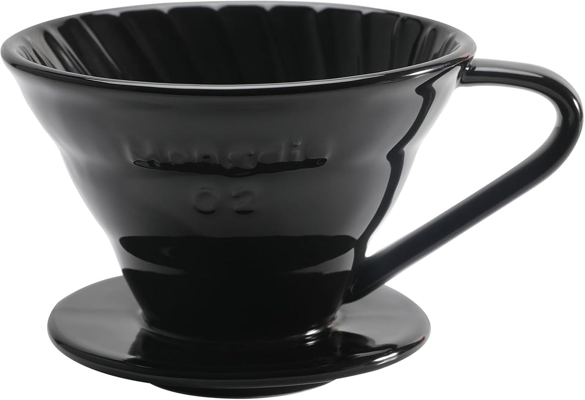 Dripper de Café Pour Over Cerámico Mongdio – Porcelana Reutilizable Talla 02 Negro