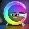 Lámpara con altavoz Bluetooth BKDRL con cargador inalámbrico, luz nocturna RGB, despertador y control por app - Blanco 
