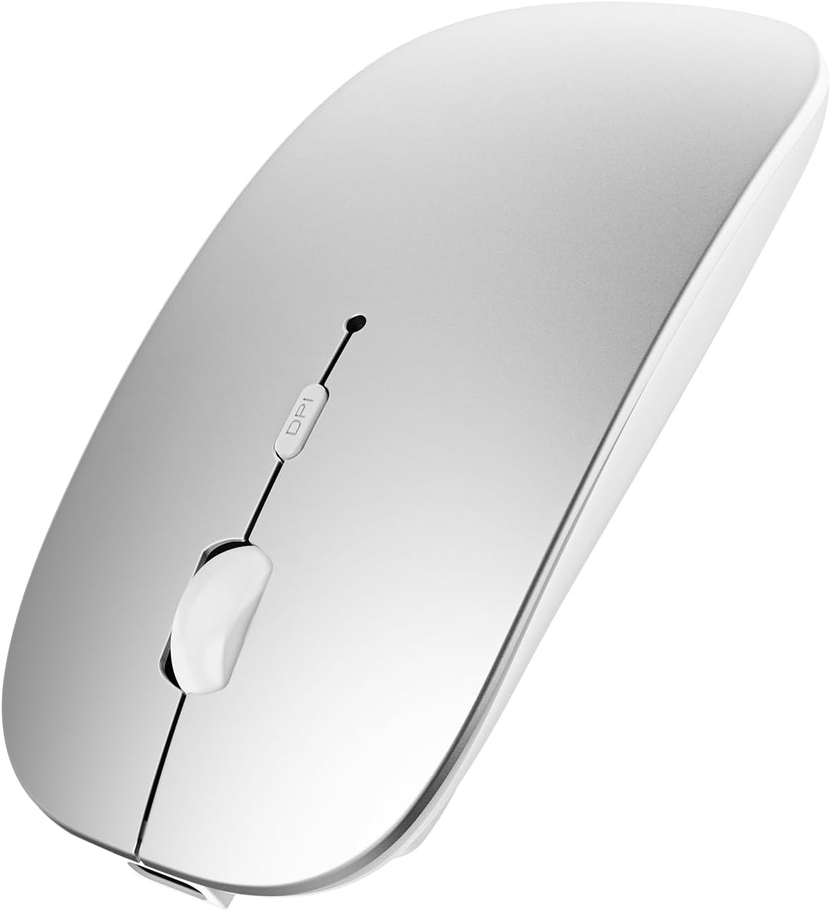 Mouse Inalámbrico Bluetooth SUNGI Plateado – Silencioso, Recargable, Jiggler, Multi-Dispositivo