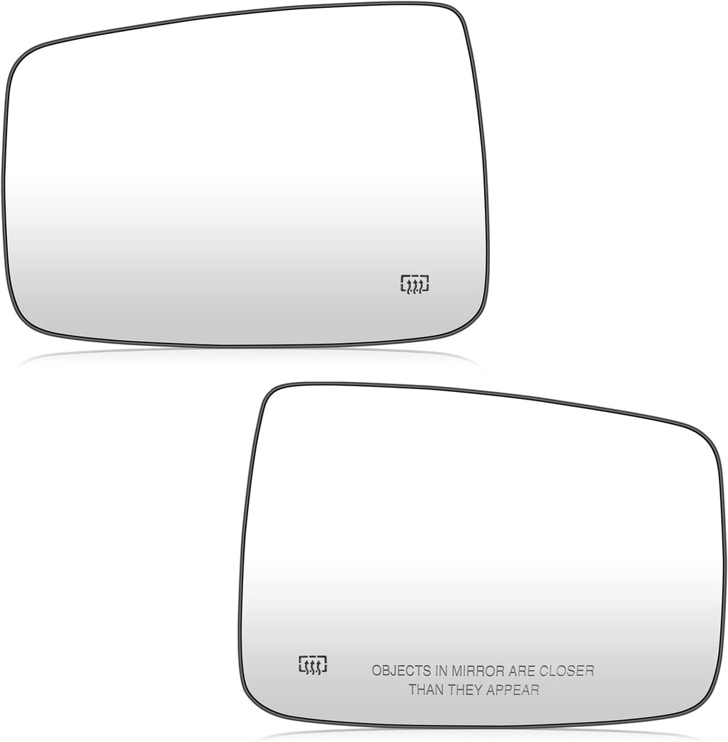 Espejo Lateral Calefaccionado Convexo Conductor y Pasajero para Dodge Ram 1500 2009-2017 Ram 2500 2010-2018, Cristal Convexo, Soporte Trasero (Reemplazo 68079363AA 68050299AA 68079362AA)