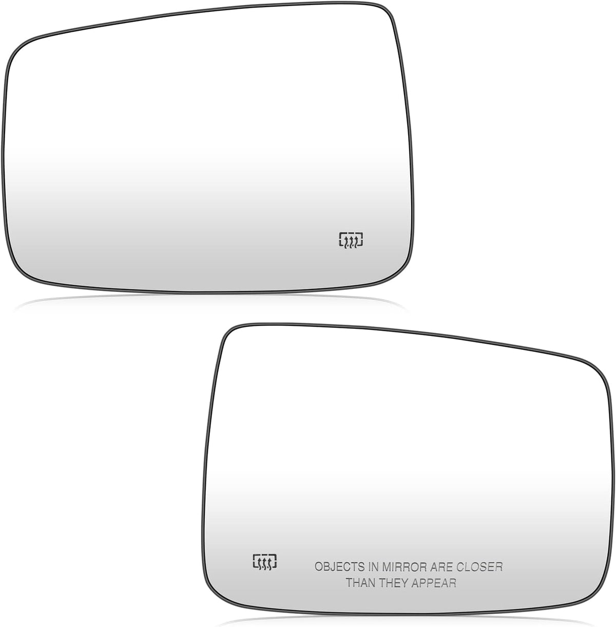 Espejo Lateral Calefaccionado Convexo Conductor y Pasajero para Dodge Ram 1500 2009-2017 Ram 2500 2010-2018, Cristal Convexo, Soporte Trasero (Reemplazo 68079363AA 68050299AA 68079362AA)