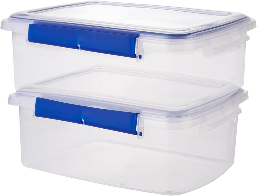 MUXHEL 2 Pcs Large Food Storage Containers with Airtight Lid, 5.5L Reusable Meal Prep Container, Food-Grade Plastic Bread Box for Homemade Bread, Cookies, Food