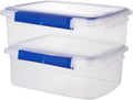 MUXHEL 2 Pcs Large Food Storage Containers with Airtight Lid, 5.5L Reusable Meal Prep Container, Food-Grade Plastic Bread Box for Homemade Bread, Cookies, Food