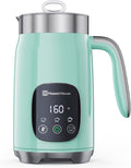 Espumador de leche Maestri House, espumador y vaporizador de leche con temperatura y grosor de espuma variables, 400 ml (14.1 oz), control táctil inteligente, función de memoria para latte, leche caliente y chocolate caliente.