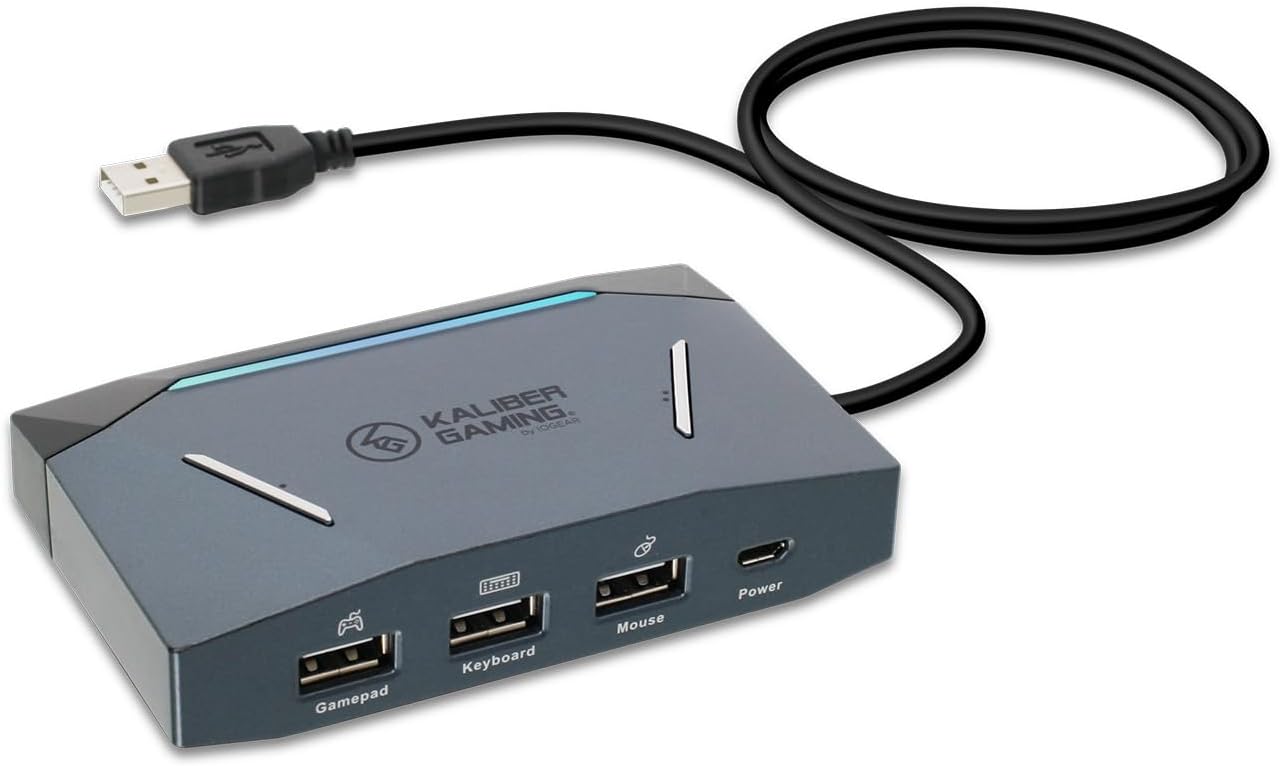 IOGEAR KeyMander 2 Keyboard/Mouse Adapter Plus Controller Crossover, PS4, Xbox Series X/S, Xbox One, Nintendo Switch, GE1337P2, FPS, mouse control
