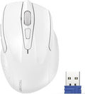 Mouse inalámbrico y ergonómico de 24 GHz, mouse óptico para computadora, PC, Chromebook, Notebook, 6 botones, vida de batería de 24 meses, 4000 DPI, 6 niveles de ajuste