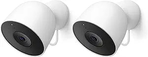 Google Nest Cam Outdoor con Cable 2da Gen — Pack 2 Cámaras de Seguridad 2K con Visión Nocturna
