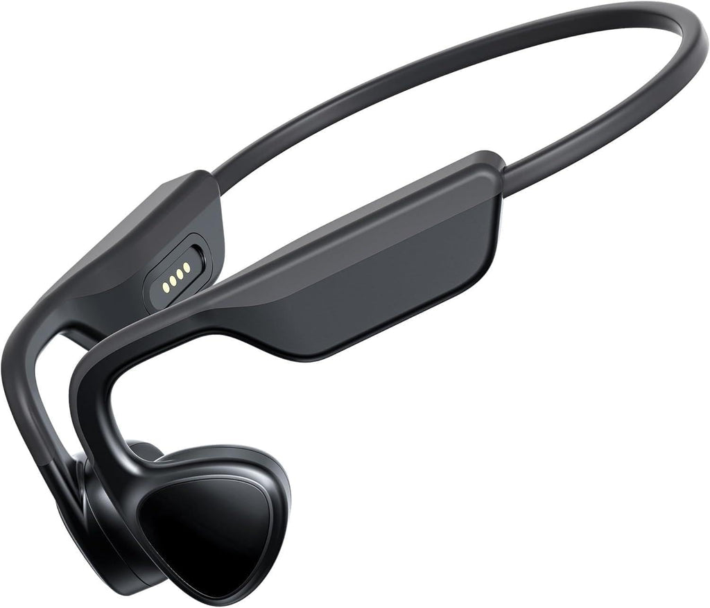 Audifonos de Conduccion Osea Pupabiflor | Bluetooth V6.0 con Microfono | Oido Abierto 12 Horas de Reproduccion | Inalambricos IPX5 Resistentes al Agua | Deporte y Running | Negro Obsidiana