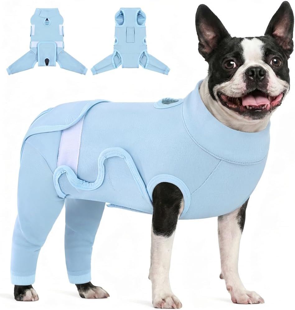 KOESON Dog Recovery Suit for Back Legs, Soft Dog Surgery Recovery Suit with Long Hind Leg Sleeves, Pet Rear Leg Sleeve to Stop Licking, Pet Onesie for Surgery Female Spay Male Neuter, Cone Alternative
