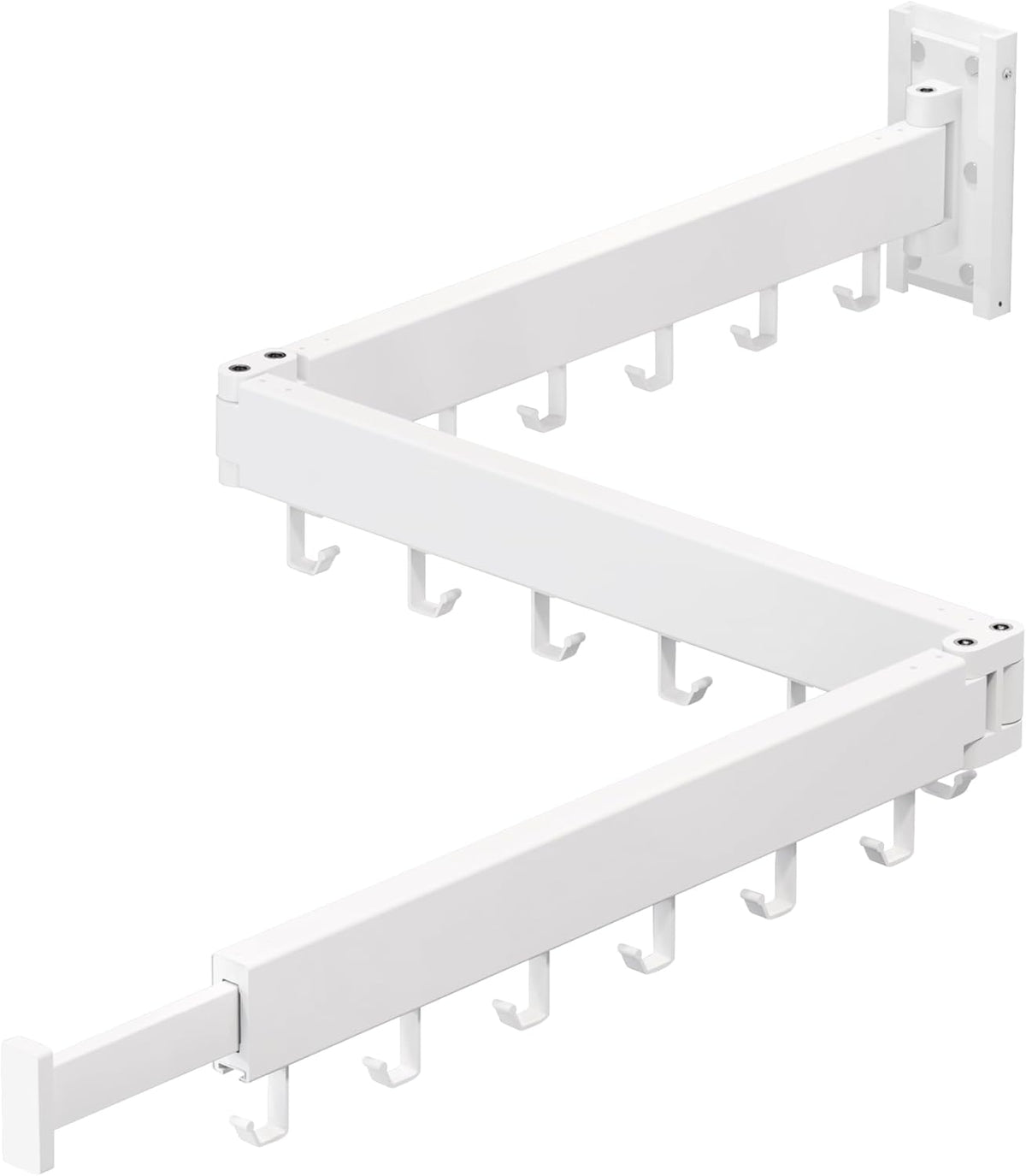 Tendedero ZdwCyl Retráctil Plegable Triple Montado en Pared – Ahorra Espacio, Color Blanco