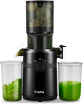 SIN UN ESTEREOFON EN CAJA NI CEPILLO LIMPIADOR. Extractor de Jugos Fretta de Prensado en Frío | Compacto con Material PCTG Libre de BPA | Apto para Frutas y Verduras Enteras | Fácil de Limpiar | Negro 1.0L