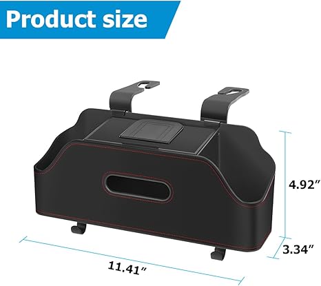 Organizador de Apoyo de Cabeza y Asiento Trasero con Portavasos, Caja de Almacenamiento Colgante Multifuncional con Ganchos, Bandeja para Bebidas, Snacks y Teléfono para Vehículos, Accesorios