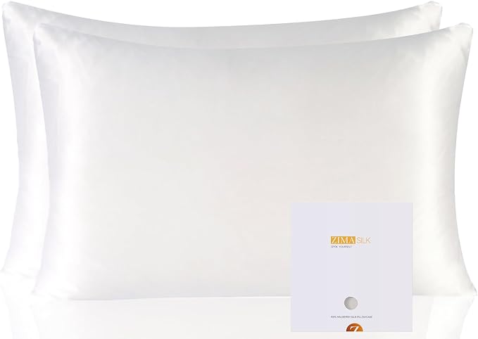 ZIMASILK - Fundas de almohada de seda de morera 100% pura para cabello y piel, tamaño Queen