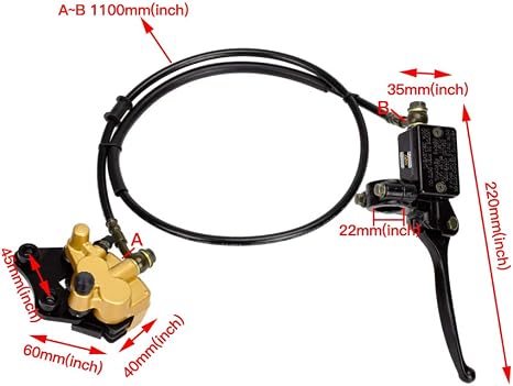 Kit Freno de Disco Hidráulico Delantero Asecupdat — Cilindro Maestro, Calibrador y Pastillas para Pit/Dirt Bike 50-125cc