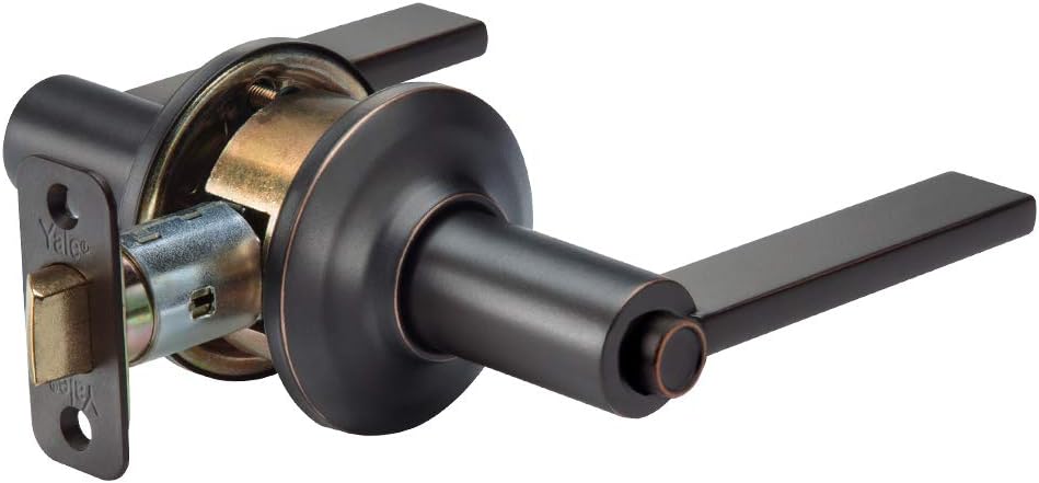 Cerradura de palanca de privacidad Yale Security D520VK01 Valdosta, níquel satinado, bronce aceitado.