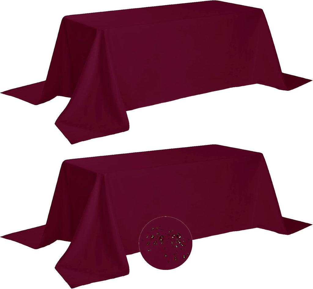 Fokitut Paquete de 2 manteles rectangulares impermeables, 90 x 156 pulgadas, resistentes a las manchas y a las arrugas, mantel de tela para cocina, comedor, boda, fiesta, cena de vacaciones