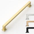 Tiradores Dorados para Gabinetes 9BUILD – 7,5 Pulgadas, Pack de 10, Herrajes para Cocina y Muebles