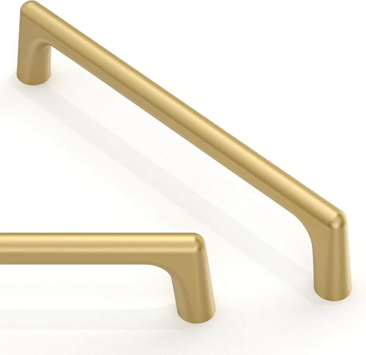 Asimerdeco 10 Tiradores para Gabinete Dorado Cepillado 12.8 cm | Manijas de Cocina en Zinc Sólido | Herrajes para Cajones