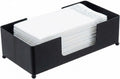 Soporte para toallas de papel plegables de metal negro mate moderno MyGift para baños comerciales y de invitados, encimera de lavabo o mesa de tocador. Bandeja de almacenamiento de servilletas desechables, 5 pulgadas
