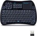 Miniteclado iPazzPort Bluetooth (aprendizaje IR), ratón táctil, control remoto inalámbrico retroiluminado de 2,4 GHz para tabletas, Smart TV, Fire Stick y Android TV Box KP-61SM (Bluetooth y 2,4 GHz) 
