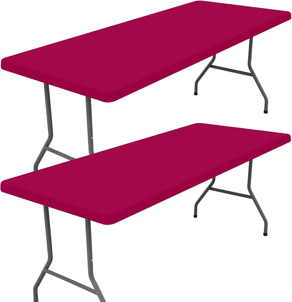 Mantel ajustable rectangular de spandex Moosfor, paquete de 6
