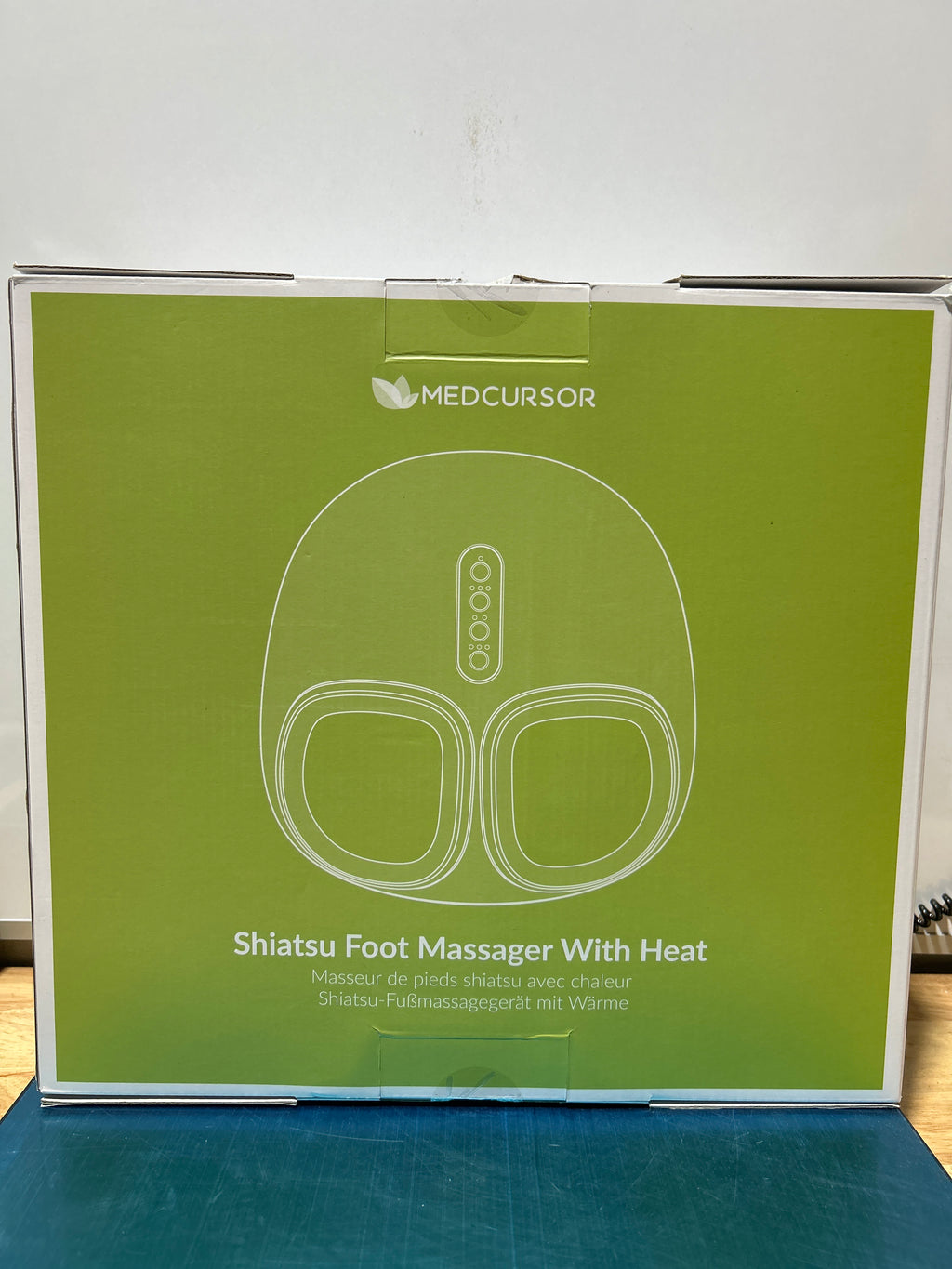 Medcursor Foot Massager with Heat - Shiatsu Feet Massage Machine Delivers Relief for Tired Muscles & Plantar, Deep Kneading Therapy, Multi-Level Settings for Home, Office Use, Size up to 13"
