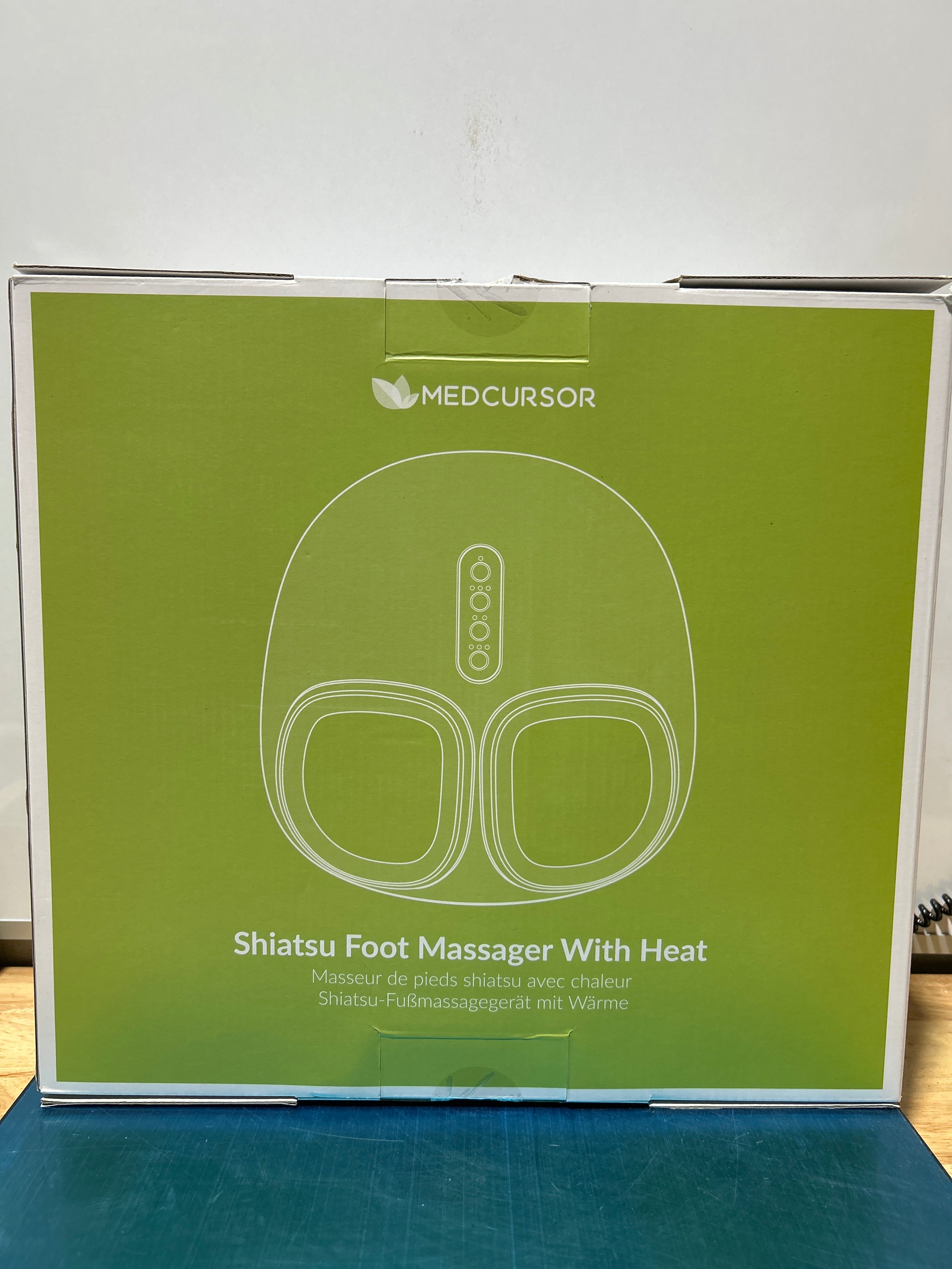 Medcursor Foot Massager with Heat - Shiatsu Feet Massage Machine Delivers Relief for Tired Muscles & Plantar, Deep Kneading Therapy, Multi-Level Settings for Home, Office Use, Size up to 13"