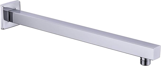 Brazo de ducha con brida de acero inoxidable de 16 pulgadas, brazo de extensión de ducha para baño, tubo montado en la pared para cabezal de ducha de lluvia, cromado