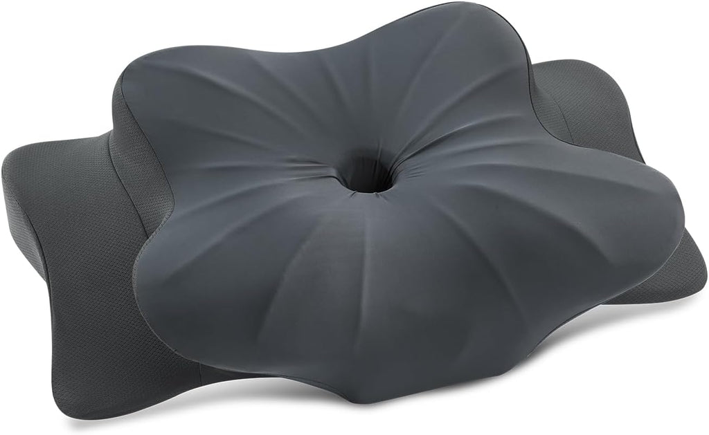 Almohada cervical ergonómica DONAMA para quienes duermen de lado, boca arriba o boca abajo. Almohada de espuma viscoelástica con forma para el cuello y los hombros