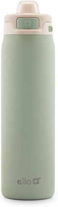 Botella de Agua Ello Pop & Fill 650ml Pistacho – Acero Inoxidable, Doble Pared Vacío, Llenado Rápido, Tapa Antigoteo, Libre de BPA