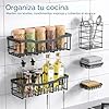 EUDELE Adhesive Shower Caddy, 5 Pack Rustproof Stainless Steel Bath Organizers With Large Capacity, No Drilling Shelves for Bathroom Storage & Home Decor
