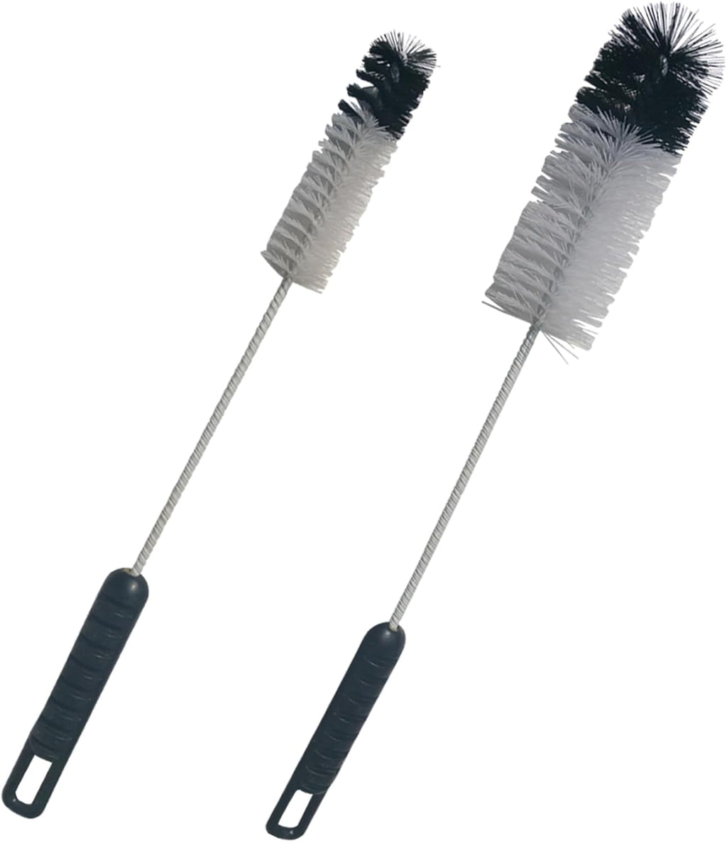 Coralpearl Cepillos para Botellas de Mango Largo y Delgado x2 | Set de Limpieza Flexible Grande y Pequeno | para Botellas de Agua, Cerveza, Vino, Biberones, Tubos y Mangueras