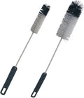 Coralpearl Cepillos para Botellas de Mango Largo y Delgado x2 | Set de Limpieza Flexible Grande y Pequeno | para Botellas de Agua, Cerveza, Vino, Biberones, Tubos y Mangueras