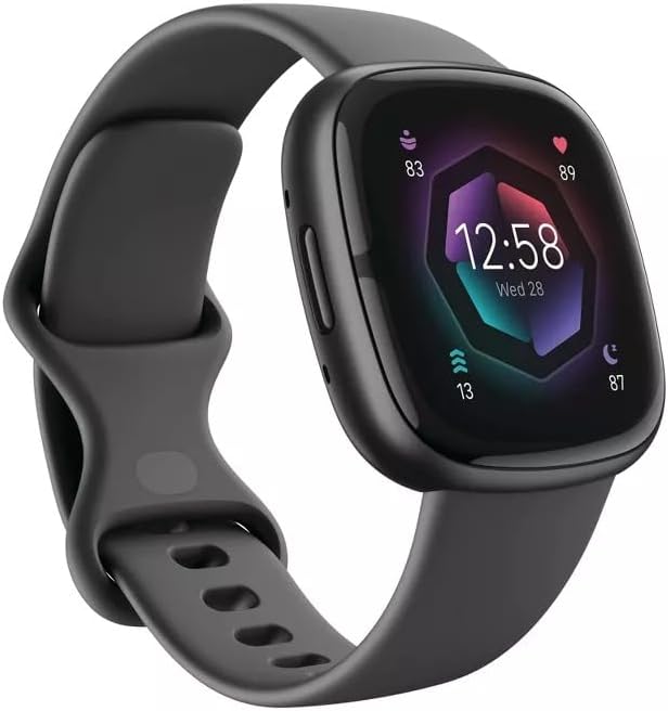 Reloj inteligente Fitbit Sense 2 Advanced para la salud y el estado físico con herramientas para el estrés y el sueño - Incluye suscripción premium de Google Health de 3 meses - Aplicación de ECG, SpO2 - Gris oscuro/Grafito