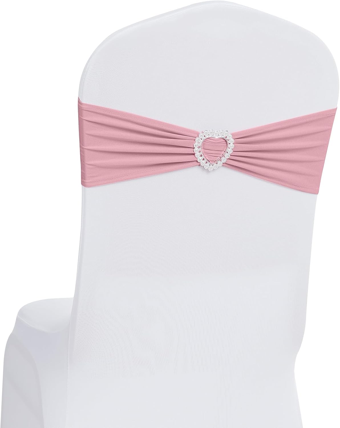 Pack 120 Moños Elásticos Spandex para Sillas Rosa Palo – Decoración Elegante para Bodas, Banquetes y Eventos
