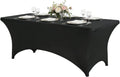 CWK 6FT Stretch Spandex Fitted Tablecloth,Rectangular Table Cover,Black | Fits 72x30" rectangular folding tables.Wrinkle & stain resistant stretch fabric.Ideal for parties,weddings & vendor events