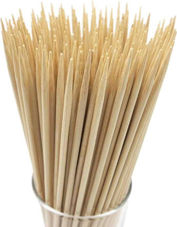 Brochetas de Bambú Natural 15 cm Ø 4 mm – Para Barbacoa, Aperitivos, Frutas, Cócteles y Fuente de Chocolate