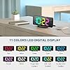 Reloj despertador digital, reloj LED digital grande para dormitorios con luz nocturna de 10 colores cambiantes, brillo ajustable, puerto de carga USB, reloj de cabecera y de escritorio para decoración