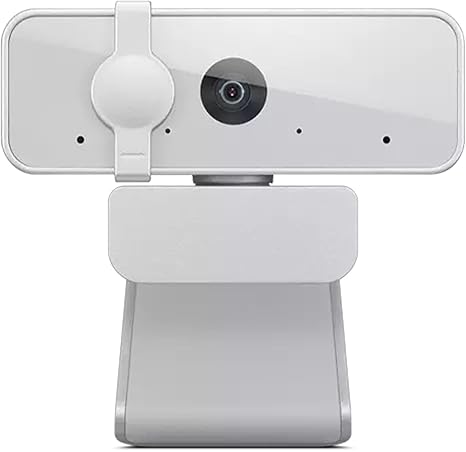 Lenovo Cámara web HD 1080p (300 FHD) - Cámara de monitor con gran angular de 95°, giro e inclinación de 360°, micrófonos duales, cámara de escritorio acoplable con obturador de privacidad para trabajo remoto, transmisión y juegos