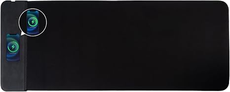 Alfombrilla de mouse grande para juegos de 15 W con tela microtejida superior, alfombrilla de mouse de escritorio extendida con bordes cosidos, base antideslizante, almohadilla de teclado resistente al agua para jugadores