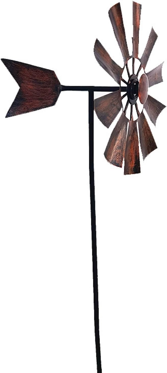 Molinillo de Viento Metálico BinaryABC – Escultura Decorativa para Jardín, Patio y Césped | Exterior