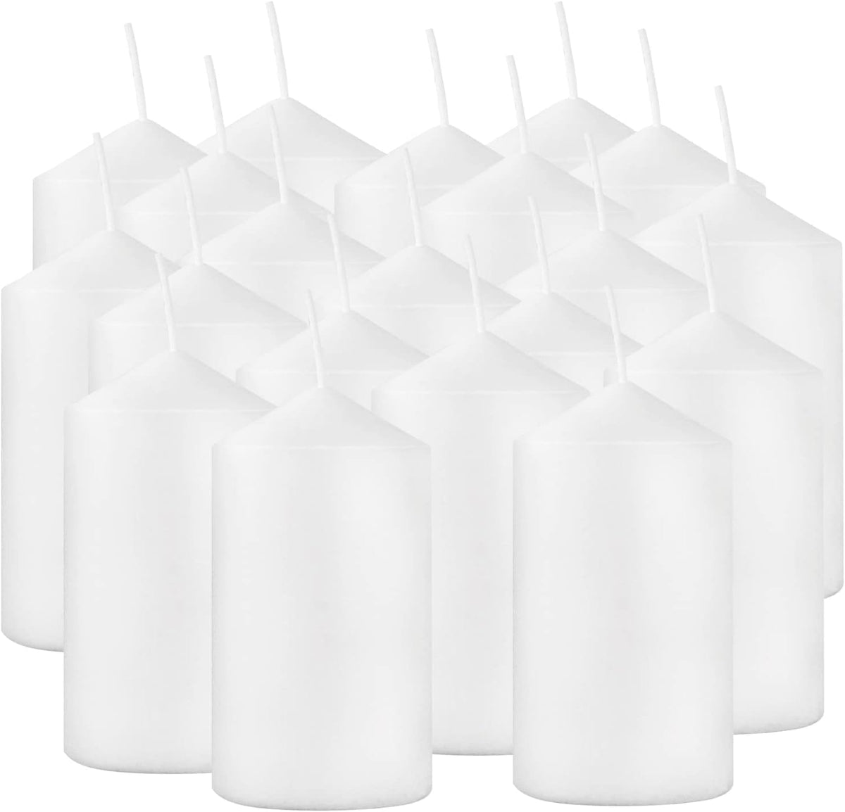 Velas cilíndricas blancas YOROXRG de 5 x 10 cm, paquete de 20 unidades sin aroma. Compra al por mayor. Ideales para Halloween, bodas, linternas de emergencia, hogar y decoración del hogar.