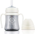 Vaso Antiderrame GROSMIMI con Pajilla y Asa | Vaso Magico para Bebes y Ninos Pequenos | PPSU Libre de BPA | 6 oz | Blanco